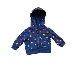 Primary Rainbow Star Front Zip Hoodie